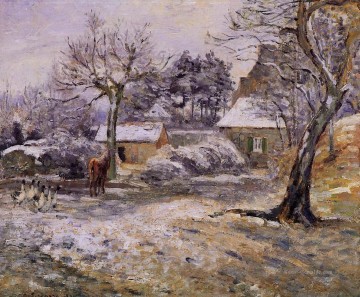  Schnee Malerei - Schnee in Montfoucault 1874 Camille Pissarro Szenerie